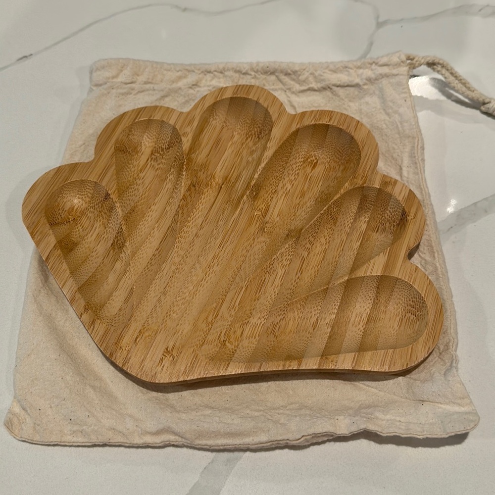 Beachly bamboo shell platter tray with bag